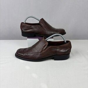 Johnston & Murphy Mens Brown Leather Slip On Loafer Dress Shoes Size 9M